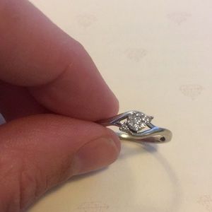 Zales white gold promise ring with diamonds!